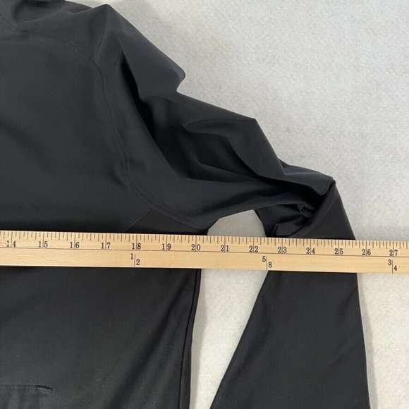 Under Armour Mens Vanish Popover Medium M Hood Threadborn Fitted Black 1/4 Zip - Picture 6 of 10